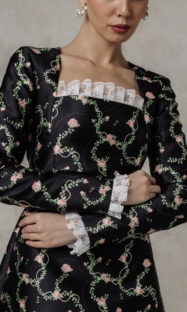 Платье ANNA в длине мини с авторским принтом 