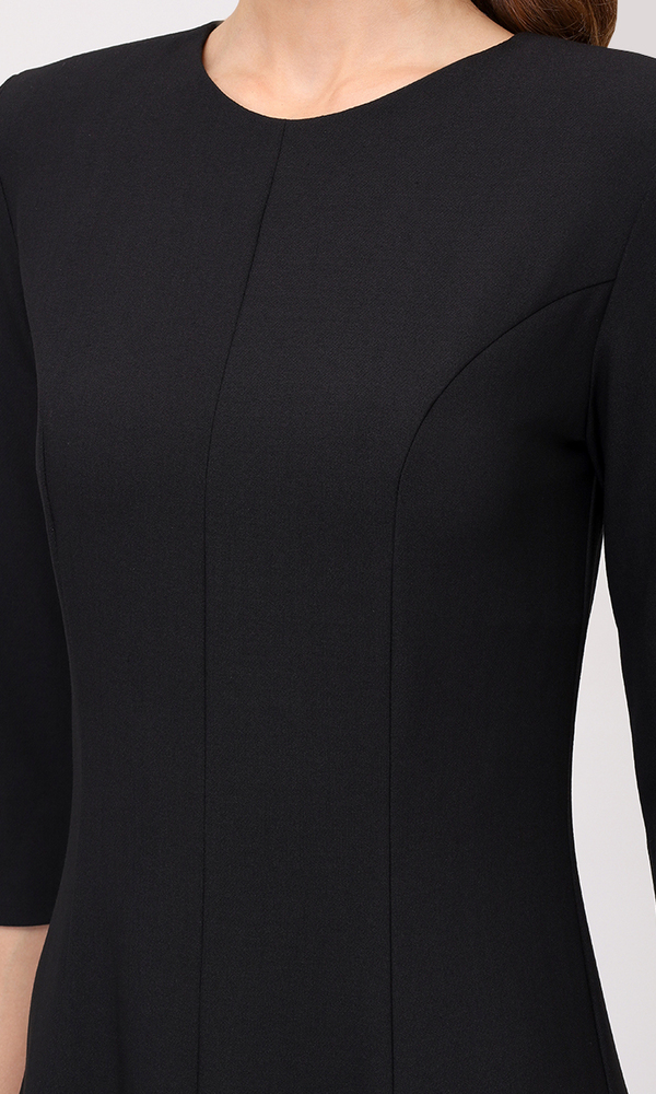 Платье ЭСТЕЛЬ в длине миди из костюмной эластичной вискозы-Изображение