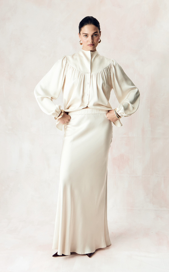 Юбка в длине макси из сатиновой вискозы