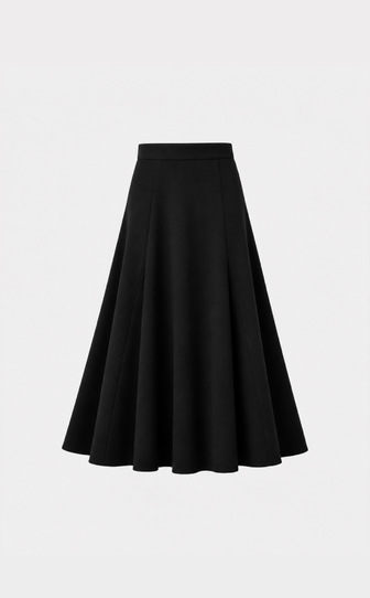 Юбка годэ в длине миди BLACK