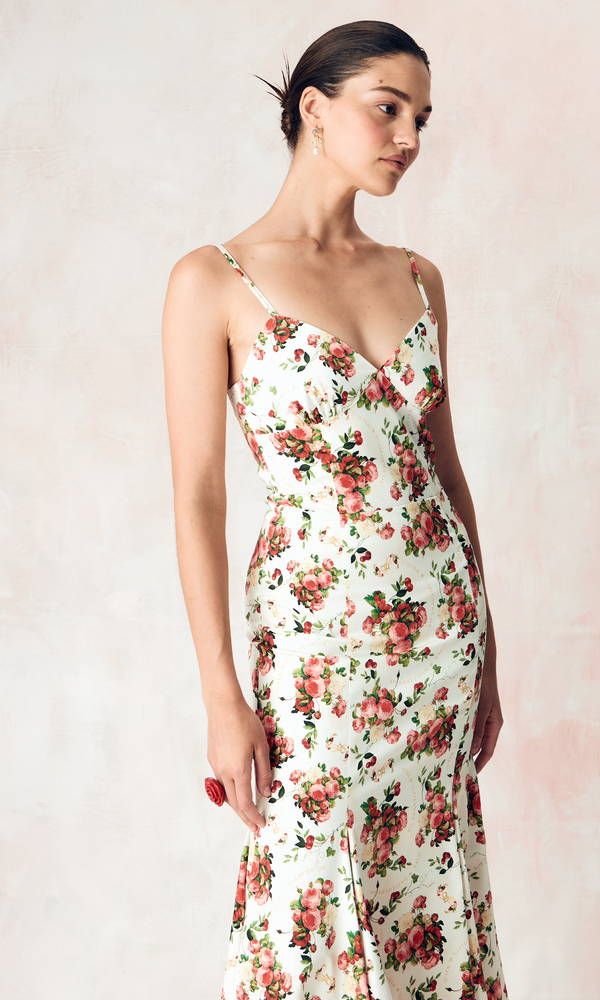 Платье Ариэль из стрейч поплина с авторским принтом-Изображение