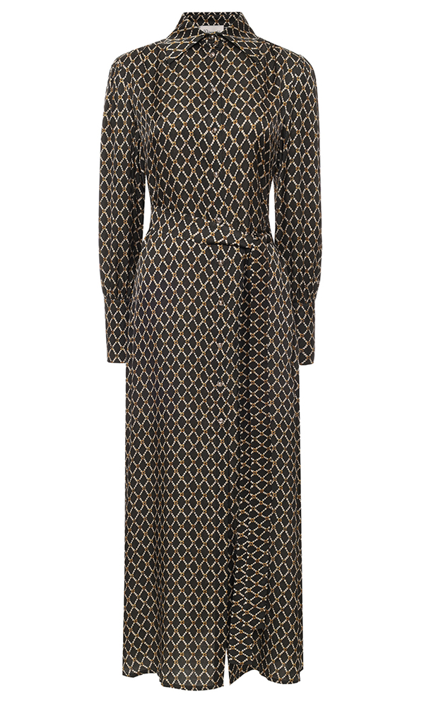 Платье из сатиновой вискозы с авторским принтом 