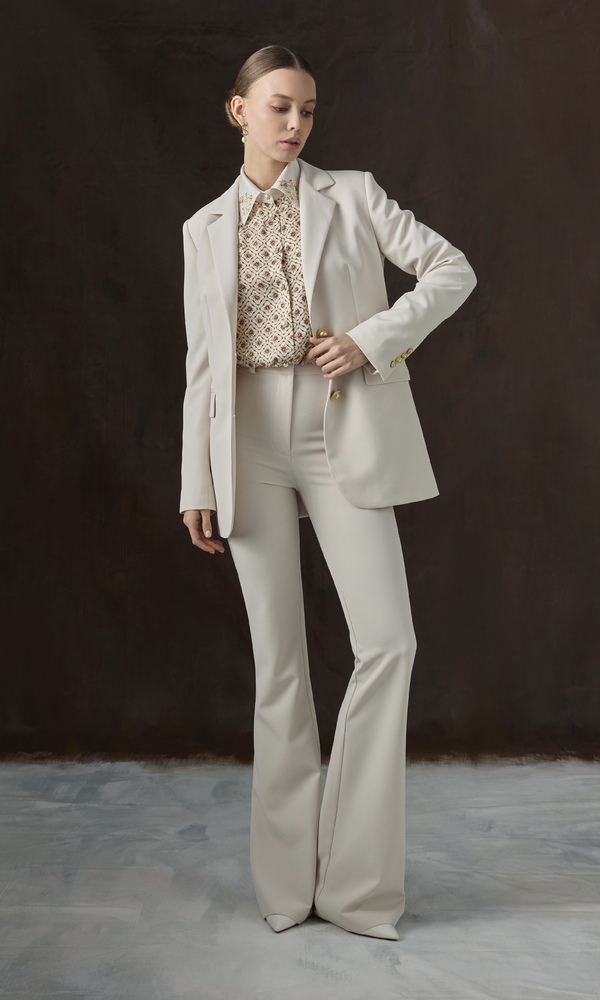 Рубашка из сатиновой вискозы с авторским принтом 