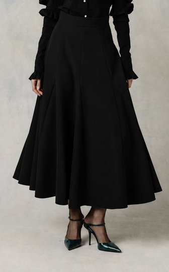 Юбка годэ в длине миди BLACK