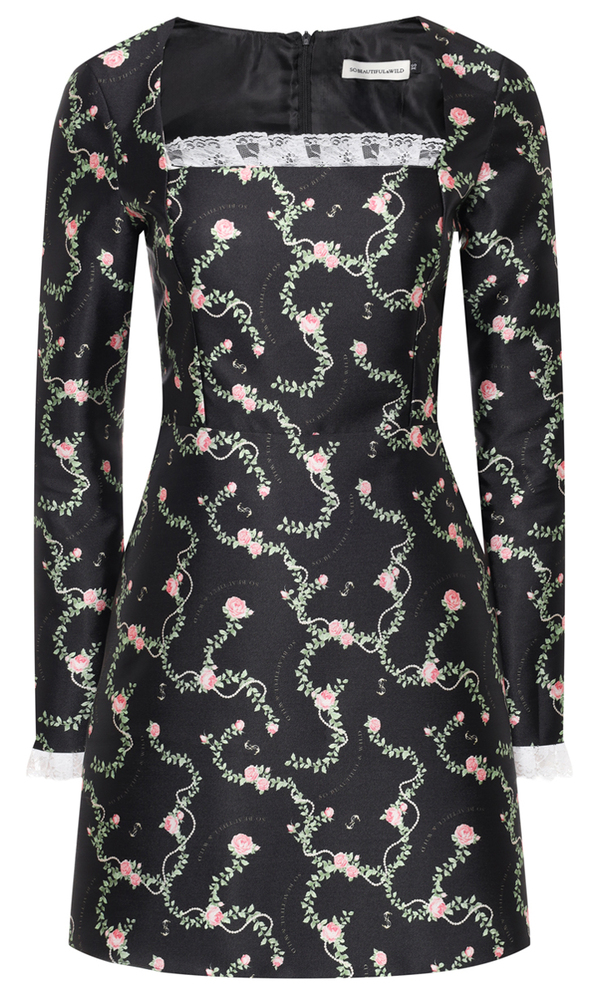 Платье ANNA в длине мини с авторским принтом 