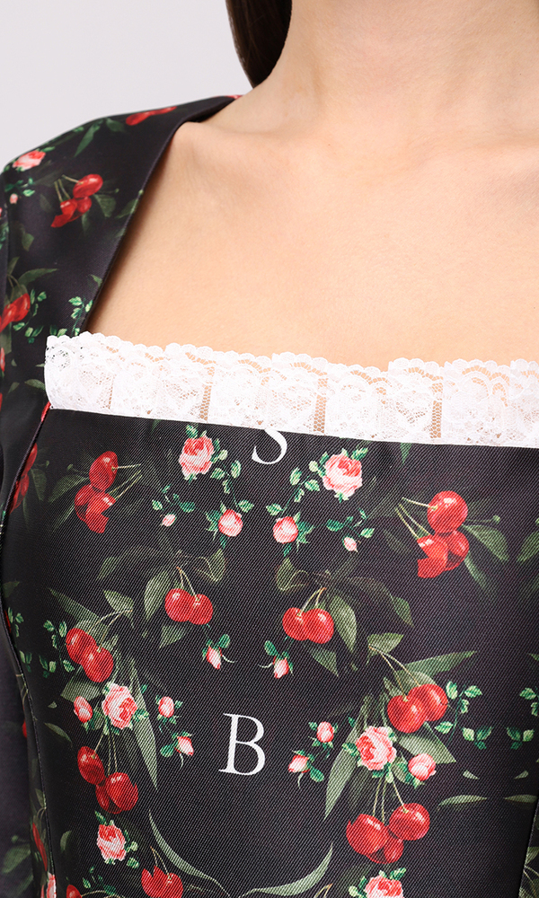 Платье ANNA в длине мини с авторским принтом 