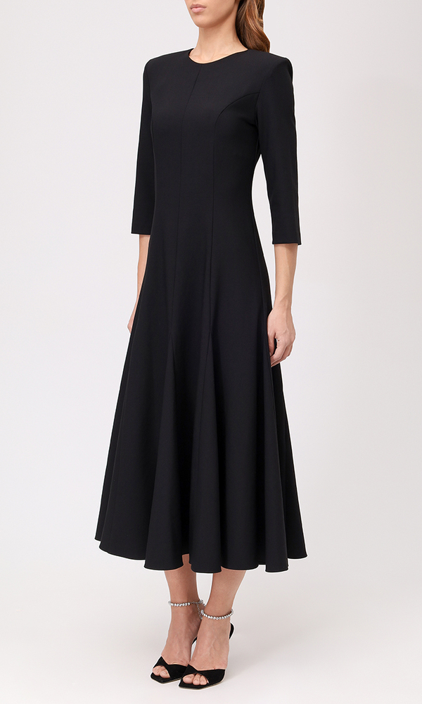 Платье ЭСТЕЛЬ в длине миди из костюмной эластичной вискозы-Изображение