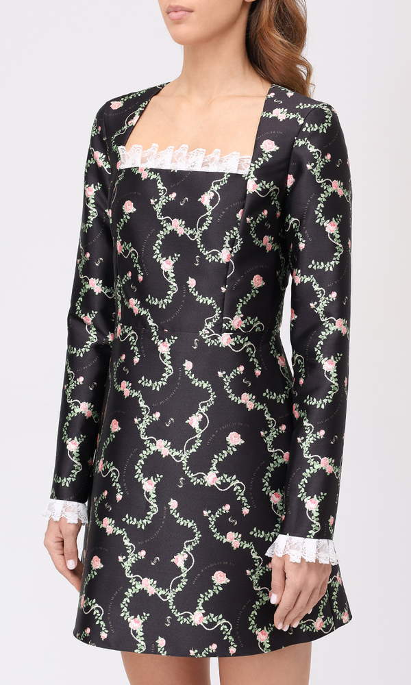 Платье ANNA в длине мини с авторским принтом 