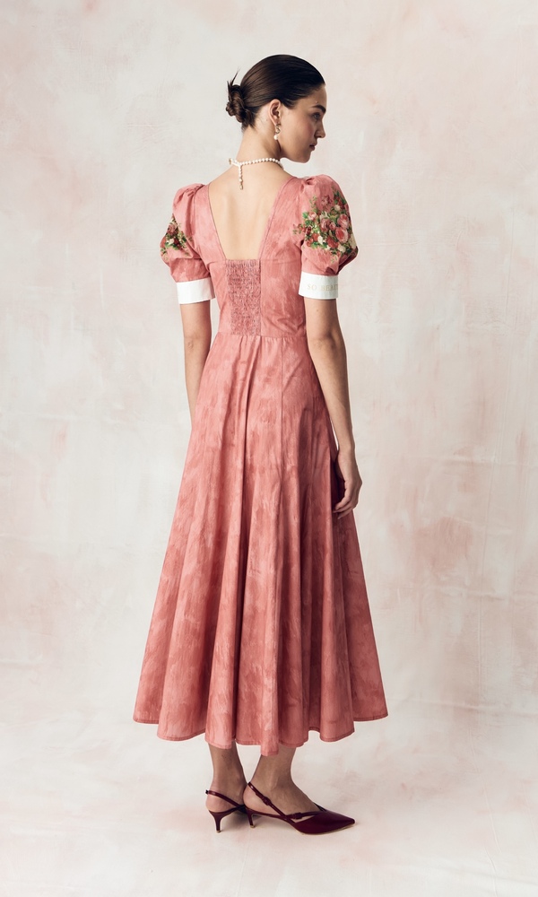 ЭКСКЛЮЗИВНО НА САЙТЕ Платье в длине миди из хлопка поплина с авторским принтом 