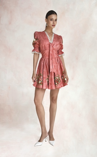 Платье из хлопка поплина с авторским принтом 