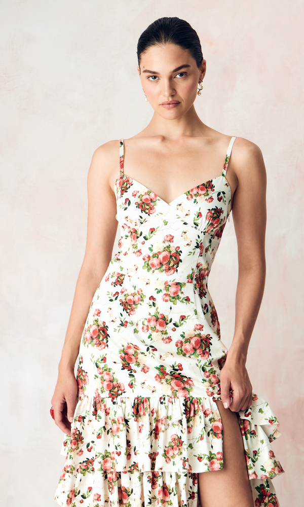 Платье ЭСМЕРАЛЬДА из стрейч поплина с авторским принтом 