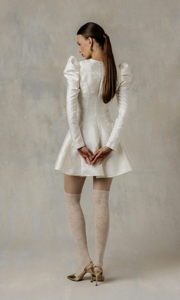 Платье LILLI из жаккарда WHITE-Изображение