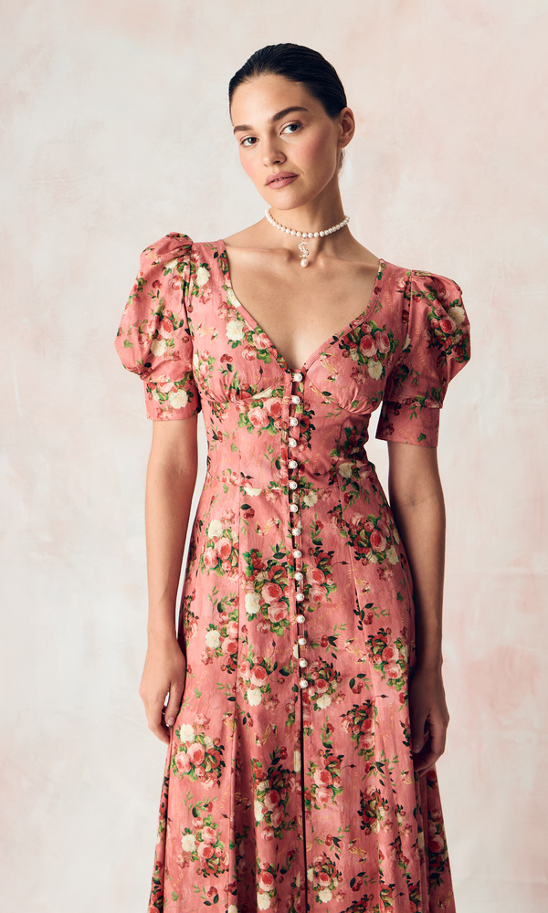 ЭКСКЛЮЗИВНО НА САЙТЕ Платье в длине миди из стрейч поплина с авторским принтом 