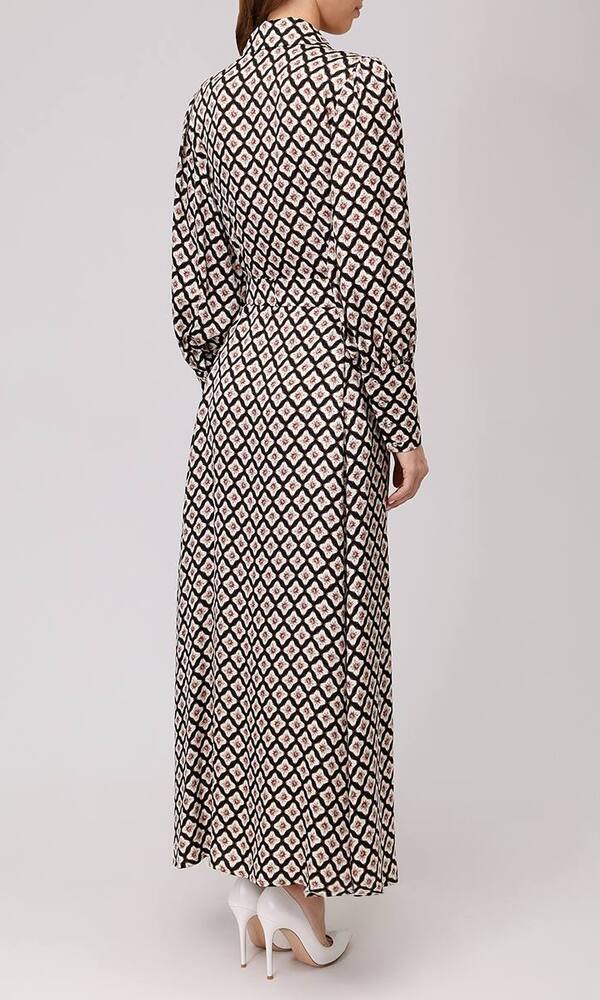 Платье из сатиновой вискозы с авторским принтом 