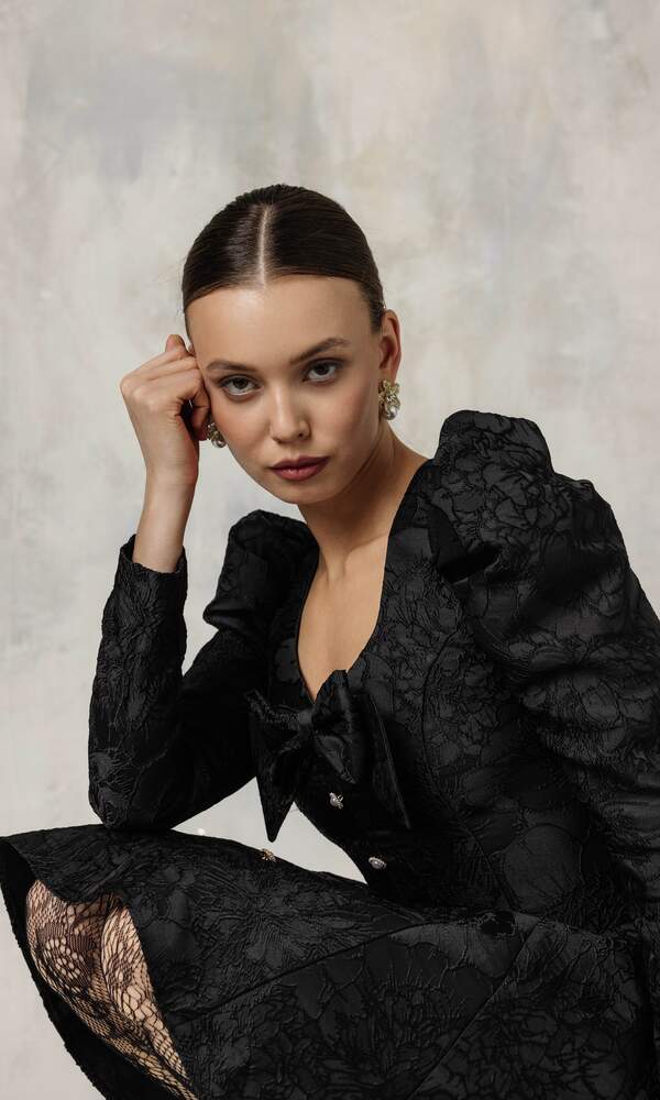 Платье LILLI  из жаккарда BLACK-Изображение