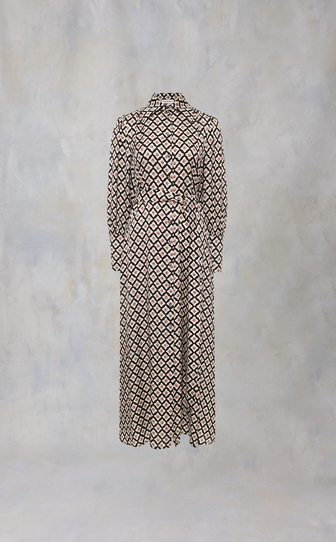 Платье из сатиновой вискозы с авторским принтом 