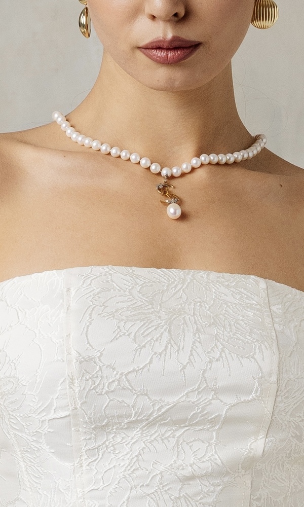 Платье в длине мини из жаккарда WHITE-Изображение