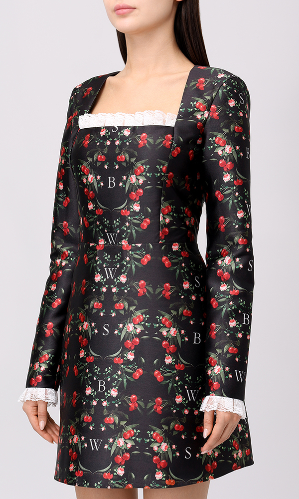 Платье ANNA в длине мини с авторским принтом 