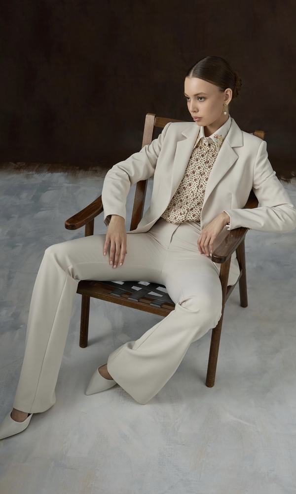 Рубашка из сатиновой вискозы с авторским принтом 