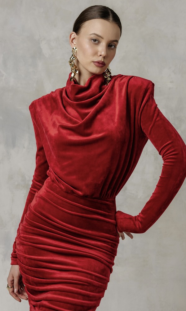 Платье SCARLET из эластичного бархата-Изображение