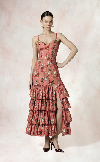 ЭКСКЛЮЗИВНО НА САЙТЕ Платье ЭСМЕРАЛЬДА из эластичного хлопка поплина с авторским принтом 