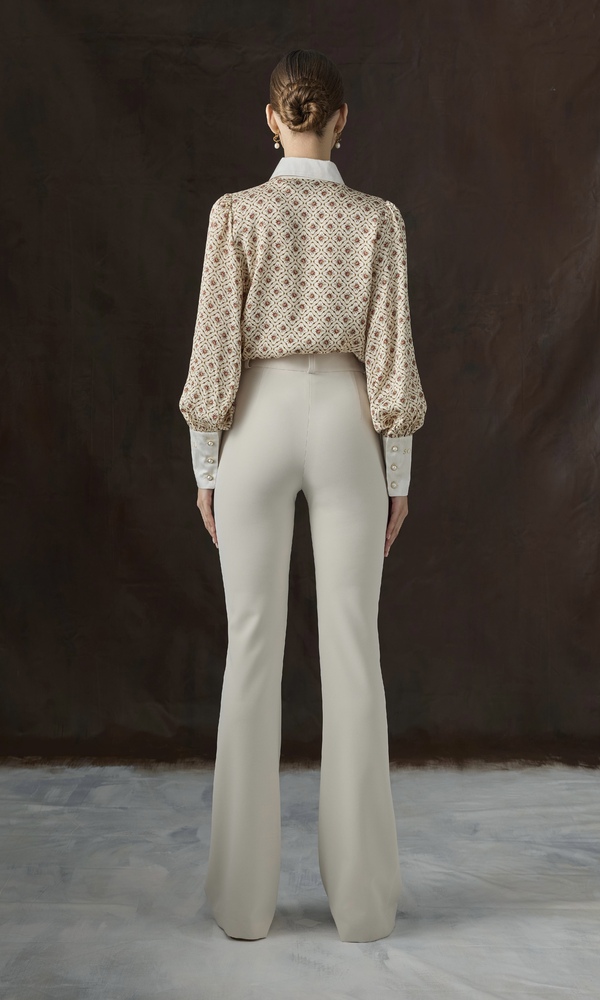 Рубашка из сатиновой вискозы с авторским принтом 