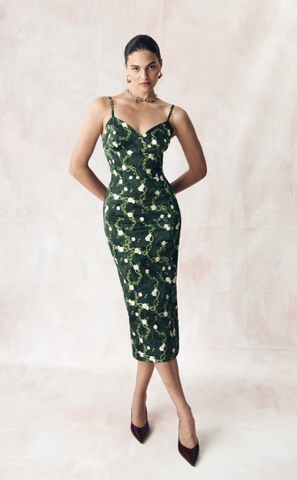 Платье МОНИКА из стрейч поплина с авторским принтом «КОРОЛЕВСКАЯ РОЗА»