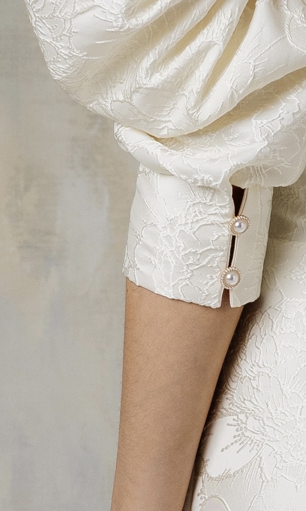 Платье в длине мини из жаккарда WHITE-Изображение