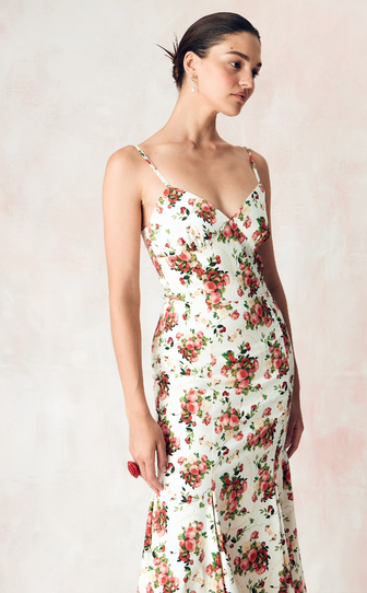 Платье Ариэль из стрейч поплина с авторским принтом