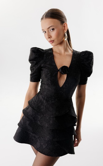 Платье ROSA из жаккарда BLACK
