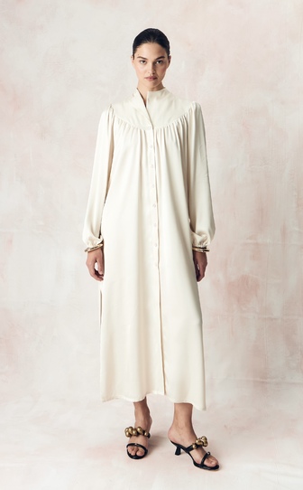 Платье-рубашка с кокеткой из сатиновой вискозы