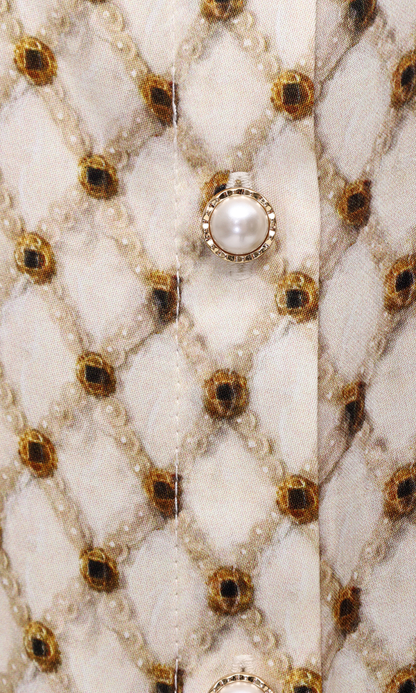 Рубашка из сатиновой вискозы с авторским принтом 