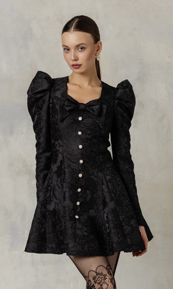 Платье LILLI  из жаккарда BLACK-Изображение